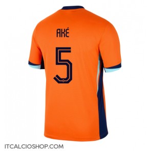Olanda Nathan Ake #5 Prima Maglia Europei 2024 Manica Corta